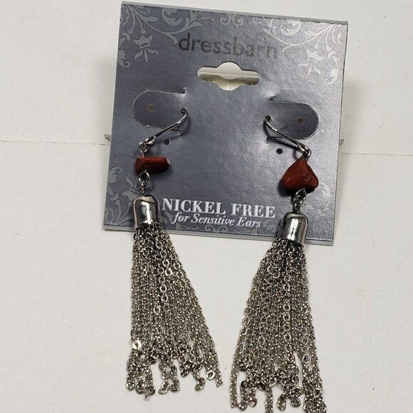 2/$30 Silver tone Beaded Fringed Fishhook Drop Dangle Earrings Women's Jewelry - Picture 6 of 8
